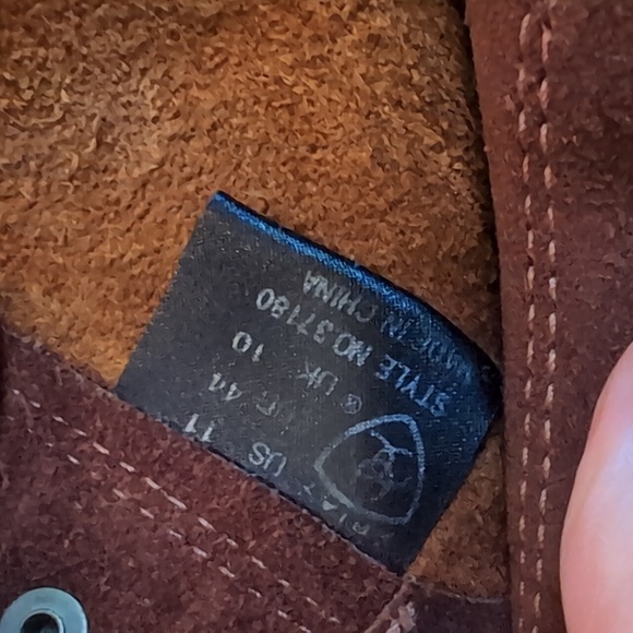 Ariat Men's Cascade 8 cognac brown soft toe leather lace up work boot EUC sz 11 - Picture 8 of 10